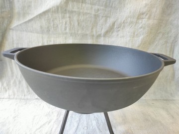Сковорода жаровня чугунная d400-h100 с литыми ручками